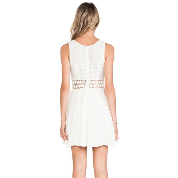 FREE PEOPLE Ivory Daisy Waist Fit & Flare Dress 8 - Picture 3 of 7